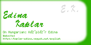 edina kaplar business card